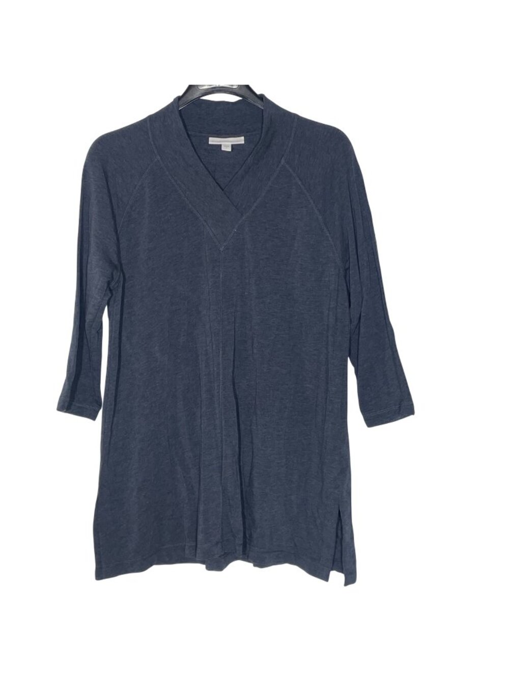 Pure Jill Affinity French Terry Seam Front Tunic Top Sz MED Gray Pima Cotton